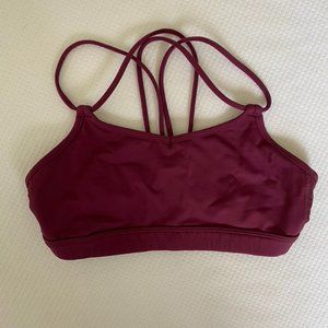 lululemon burgundy maroon sports bra criss-cross back size 4